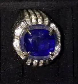 Natural BLUE SAPPHIRE Corundum Ring (Batu Mulia)
