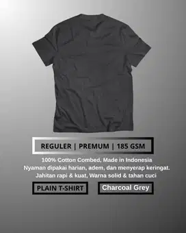 Kaos Polos premium unisex Abu-abu 24s 100% Katun combed