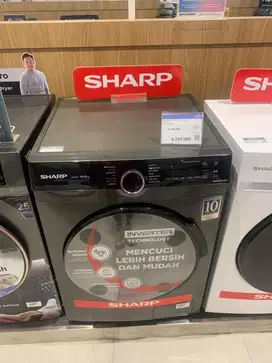 cicilan bunga 0% mesin cuci sharp 10KG dark silver