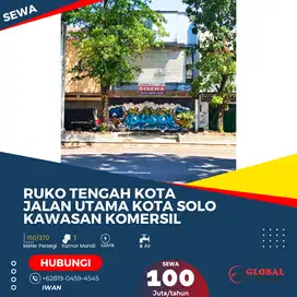 Ruko Jalan Utama, Pusat Kota Solo Kawasan Komersil