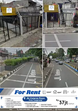 Disewakan Rumah Usaha Lokasi Strategis di Depan Jln.Veteran Raya