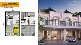 DIJUAL RUMAH BUKIT NIRMALA TIPE CEMPAKA UK 6X10 2LT 2+1KT BISA CICILAN
