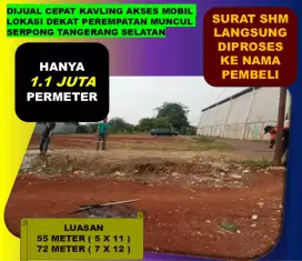 Spesial kavling hanya 1.1 juta / meter