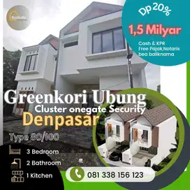 Jual Rumah 3 kamar Cluster onegate security Greenkori Ubung Denpasar