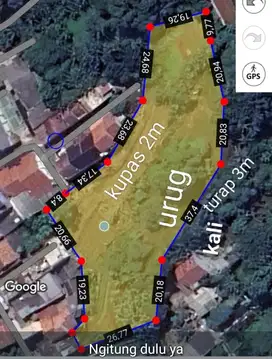 Dijual tanah kosong strategis pinggir jalan desa