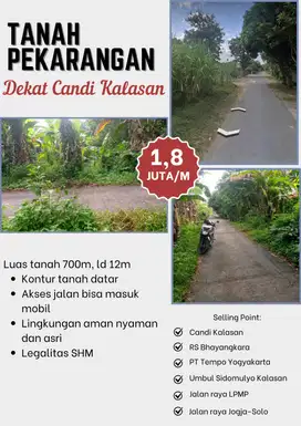 TANAH PEKARANGAN SHM DEKAT CANDI KALASAN