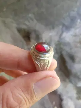 Batu akik red garnet black mamba