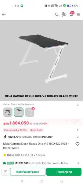 1 SET PERLENGKAPAN GAMING RGB REXUS