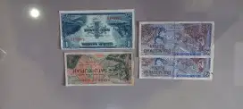 Koin dan kertas uang koleksi lama indonesian rupiah