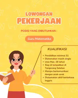 Dibutuhkan guru matematika & sempoa