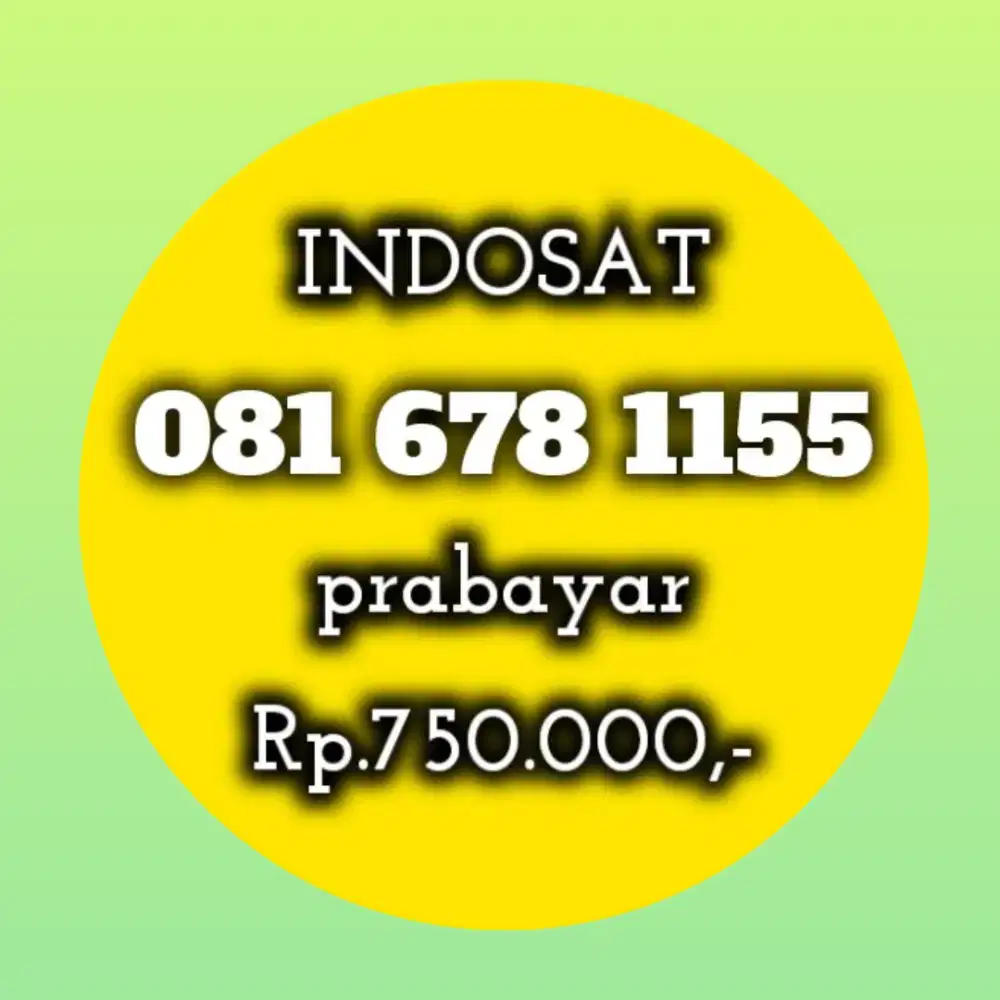 NOMOR CANTIK INDOSAT 678 1155