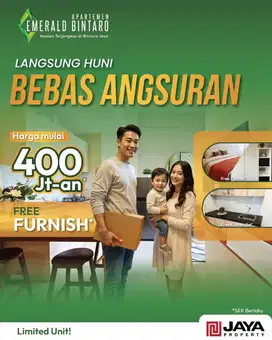 Apartemen Emerald Bintaro bayar 10 Juta* Langsung Huni Free Furnished