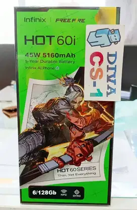 New Infinix Hot 60i Ram 6Gb 128Gb Helio G81 Batre 5160mAh 45Watt IP64