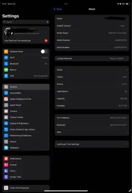 ipad air M2 2024/256GB wifi only