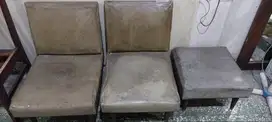 kursi sofa retro warna pudar set isi 3