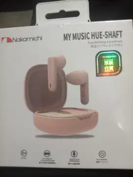 Nakamichi HUE SHAFT TWS Earphone Full Bass IPX4 Anti Keringat Pink
