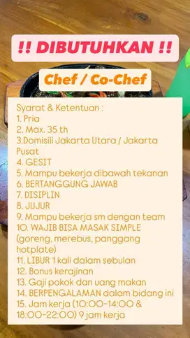 !! DICARI CO-CHEF MASAK SIMPLE !!