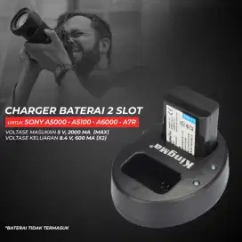 Charger Baterai 2 Slot Sony A5000 A5100 A6000 A7R