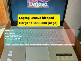 Laptop Lenovo Murah RAM 4 GB / SSD 256 GB - Second istimewa