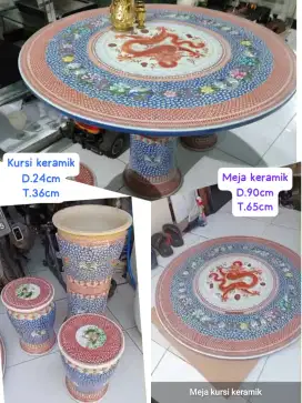 Meja kursi keramik