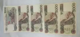 Uang kertas kuno 5000 th 1992 sasando