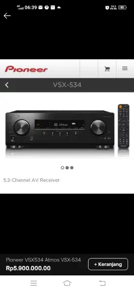 Amplifier Pioneer VSX 534 Dolby Atmos