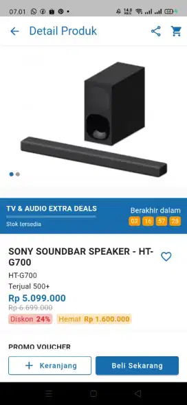 SONY SOUNDBAR SPEAKER - HT - G700
