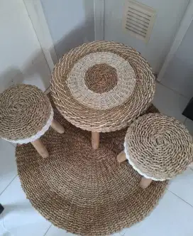 Set rug, stool n coffee table