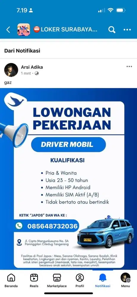 LOKER DRIVER BLUEBIRD