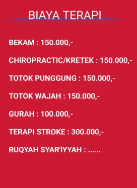 Kretek Tulang Chiropractic Bekam Ruqyah Gurah terapi stroke
