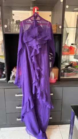 LONG DRESS BAJU PESTA WARNA UNGU BARU wanita dewasa