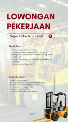 Operator Forklift & Becho