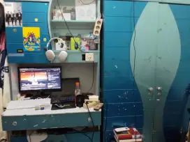 Set tempat tidur,lemari,meja belajar, jati potable.