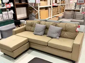 SOFA SUDUT L BAHAN KULIT SINTETIS