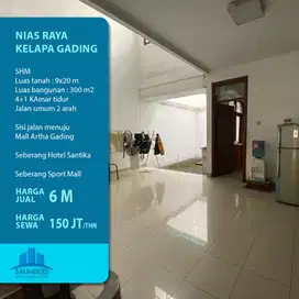 Rumah Strategis Nias Raya Kelapa Gading depan Mall