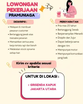 LOWONGAN KERJA DI KAPUK GRISENDA JAKARTA UTARA