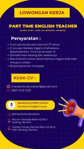 Loker Guru Les English and Math for Primary (Part Time)