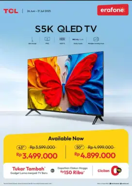 PROMO TV CICILAN 0% Via Kredivo TCL 43&50
