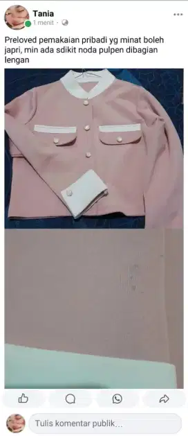 Blazer crop bahan scuba