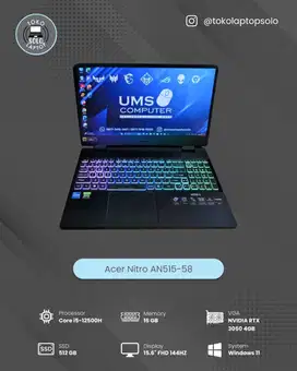 ACER Nitro AN515-58 INTEL Core i5-12500H RAM 16GB SSD 512GB RTX 3050