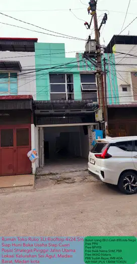 Rumah Toko Ruko 3Lt Strategis Pinggir Jalan Utama Siap Huni Buka Usaha