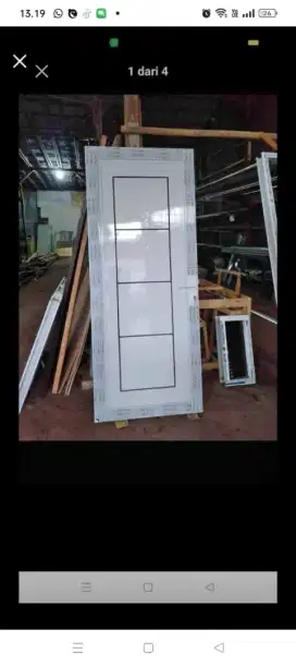 Jual kusen pintu satu dan pintu Dua dari bahan aluminium dan kayu