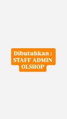 Loker Admin Olshop Wanita