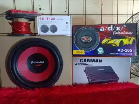 Power 4Chnl, subwoofer 12 ,Box sub Mdf, Tweeter, Spiker 6in+Psang