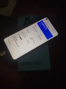 Jual hp oppo a55 4g 4+1/64 kumplit resmi