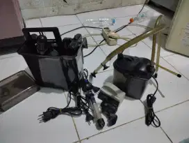 Filter air dan pompa dan penghangat air aquarium
