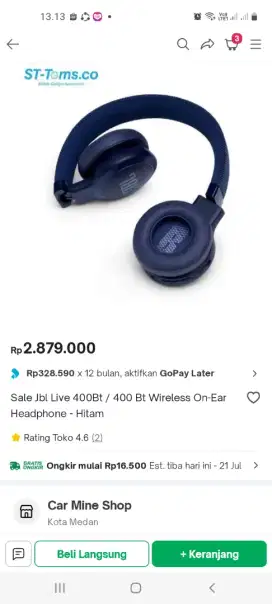 Jual cepat JBL live 400bt