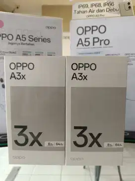 Oppo A3x 8(4+4)64GB, Tahan banting,45Watt,Baru SEGEL ORI Garansi resmi