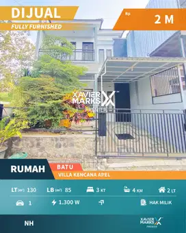 Dijual Rumah Villa Furnish Full Dekat Wisata di Kota Batu