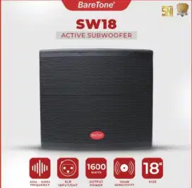 Subwoofer aktif BareTone SW18 ukuran 18inchi